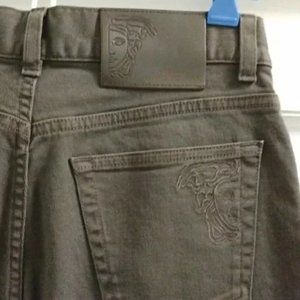 ❤️New VERSACE COLLECTION Gray Denim Jeans Medusa Head Patch Sz 30